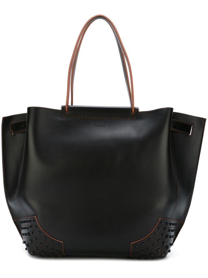 Tod's Shopper Tote, Women's, Black, Calf Leather