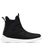 Miu Miu Logo Tab High Top Sock Sneakers - Black