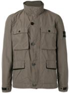 Stone Island Shell Cargo Jacket, Men's, Size: Medium, Grey, Polyester/polyamide