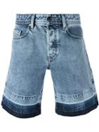 Diesel Contrast Panel Denim Shorts, Men's, Size: 30, Blue, Cotton