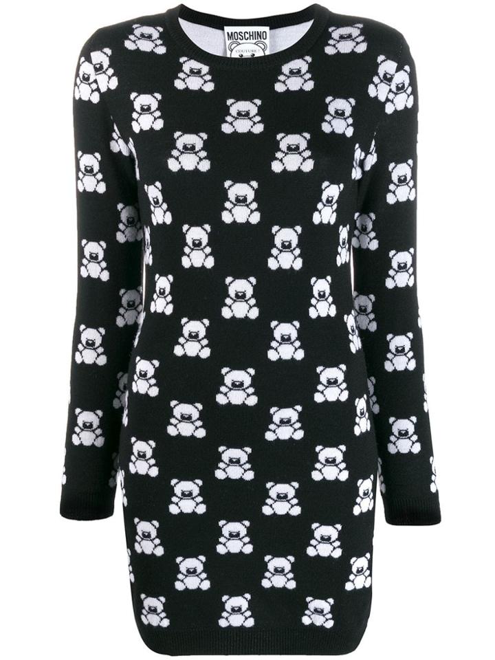 Moschino Teddy Print Jumper Dress - Black