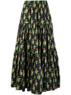 La Doublej Can Can Print Maxi Skirt - Blue