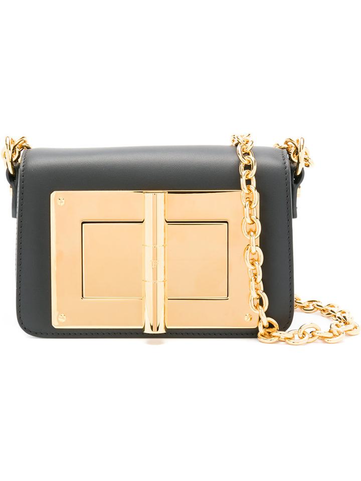 Tom Ford - Mini Bag - Women - Calf Leather/sheep Skin/shearling/aluminium - One Size, Black, Calf Leather/sheep Skin/shearling/aluminium