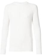 Ami Paris Ribbed Knit Sweater - White