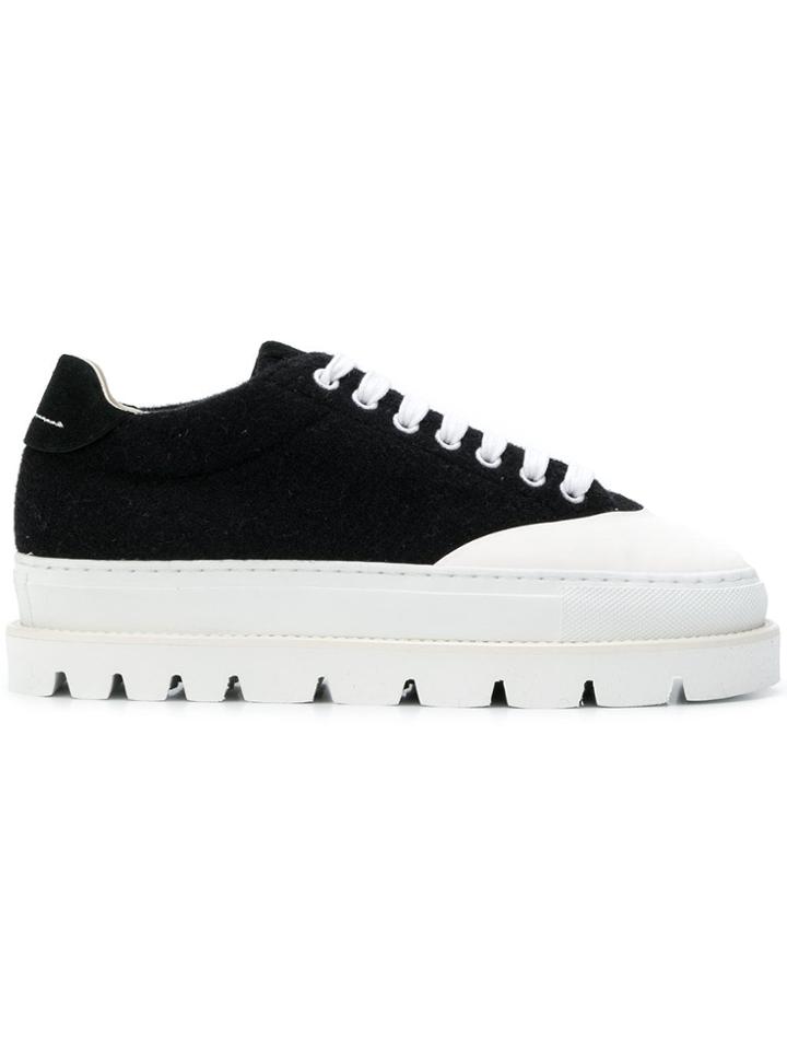 Mm6 Maison Margiela Ridged Sole Sneakers - Black