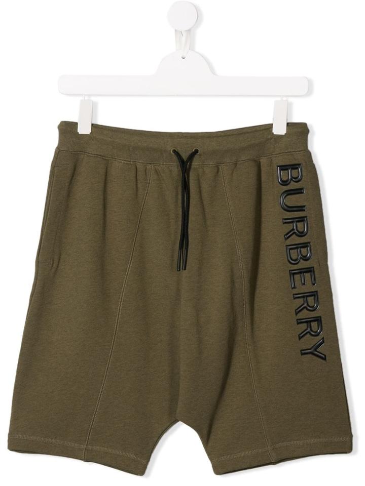 Burberry Kids Contrast Logo Shorts - Green