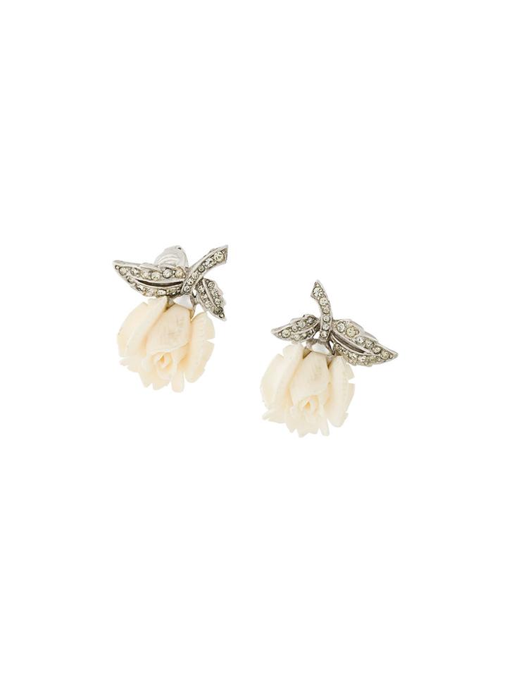 Rewind Vintage Affairs Floral Earrings - Metallic