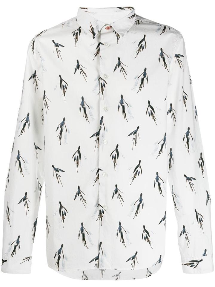 Ps Paul Smith Graphic Floral Pattern Shirt - White