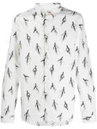 Ps Paul Smith Graphic Floral Pattern Shirt - White