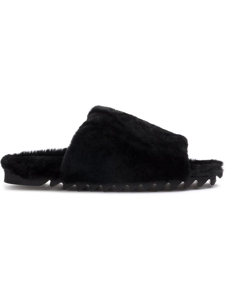 Peter Non Shearling Line Sandals - Black