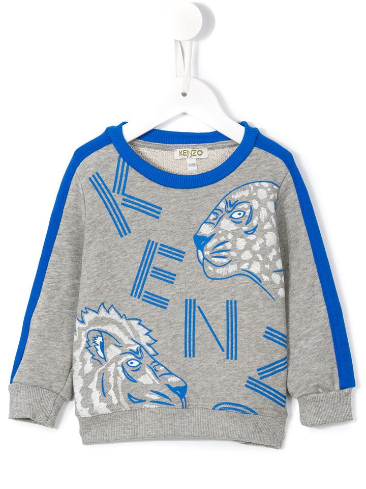 Kenzo Kids - Wild Cats Print Sweatshirt - Kids - Cotton - 24 Mth, Grey