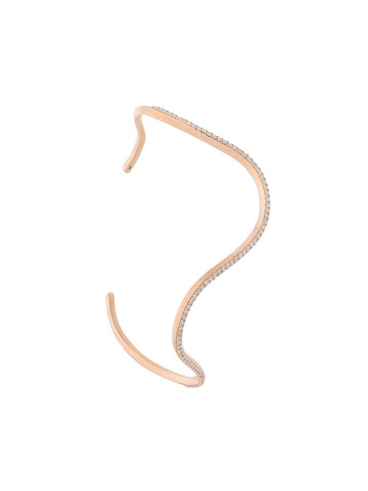 Maha Lozi Wave Encrusted Bracelet - Metallic