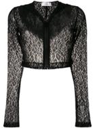 Faith Connexion Sheer Zipped Crop Top - Black