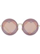 Miu Miu Eyewear Round Heart Sunglasses - Pink & Purple