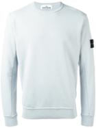 Stone Island Logo Patch Sweatshirt, Size: Xxl, Grey, Cotton
