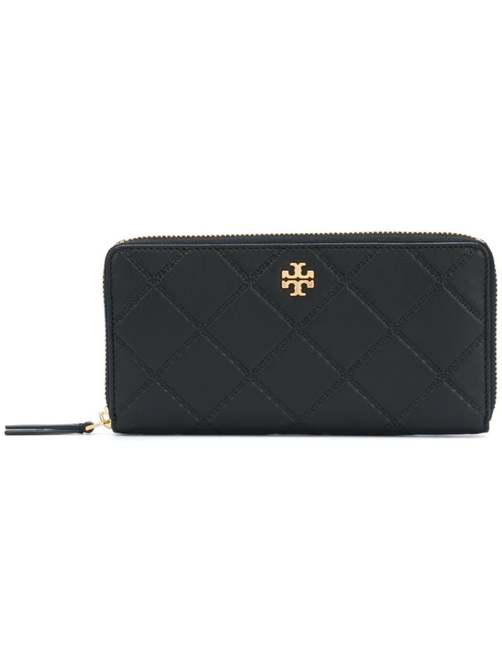 Tory Burch Georgia Zip Continent Wallet - Black