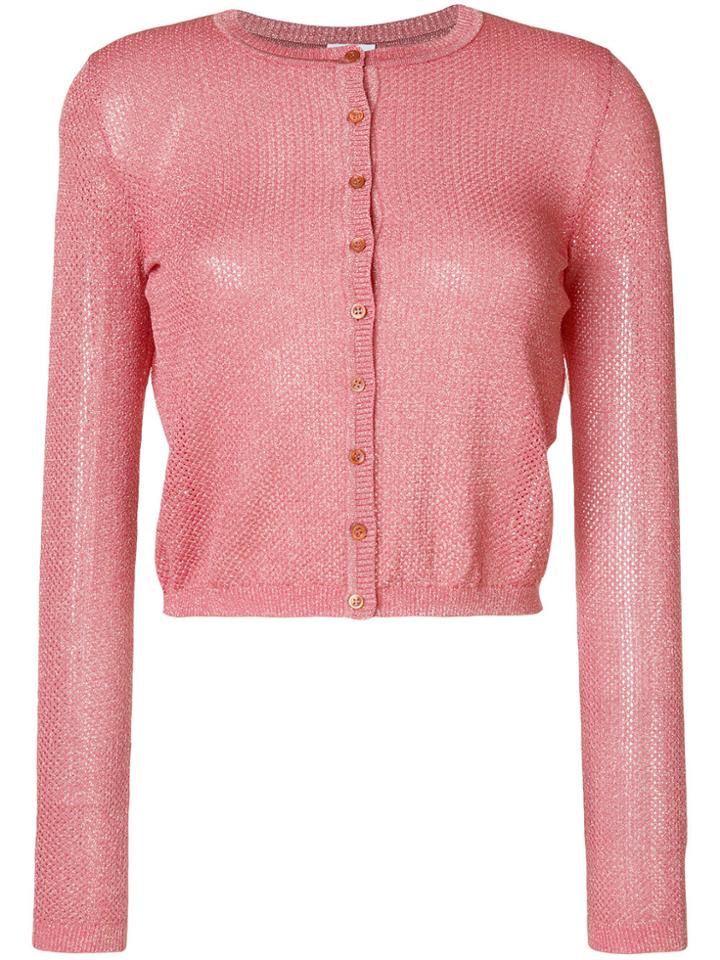 M Missoni Cropped Knitted Cardigan - Pink & Purple