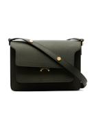 Marni Green Trunk Medium Leather Shoulder Bag