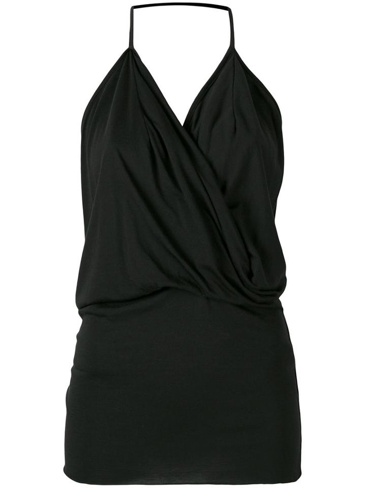 Rick Owens Lilies - Draped Front Blouse - Women - Cotton/polyamide/viscose - 42, Black, Cotton/polyamide/viscose