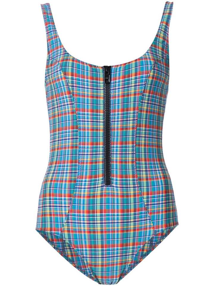 Lisa Marie Fernandez Plaid One Piece, Women's, Size: 3, Polyester/nylon/spandex/elastane