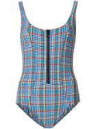 Lisa Marie Fernandez Plaid One Piece, Women's, Size: 3, Polyester/nylon/spandex/elastane