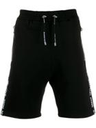 Balmain Logo Stripe Track Shorts - Black