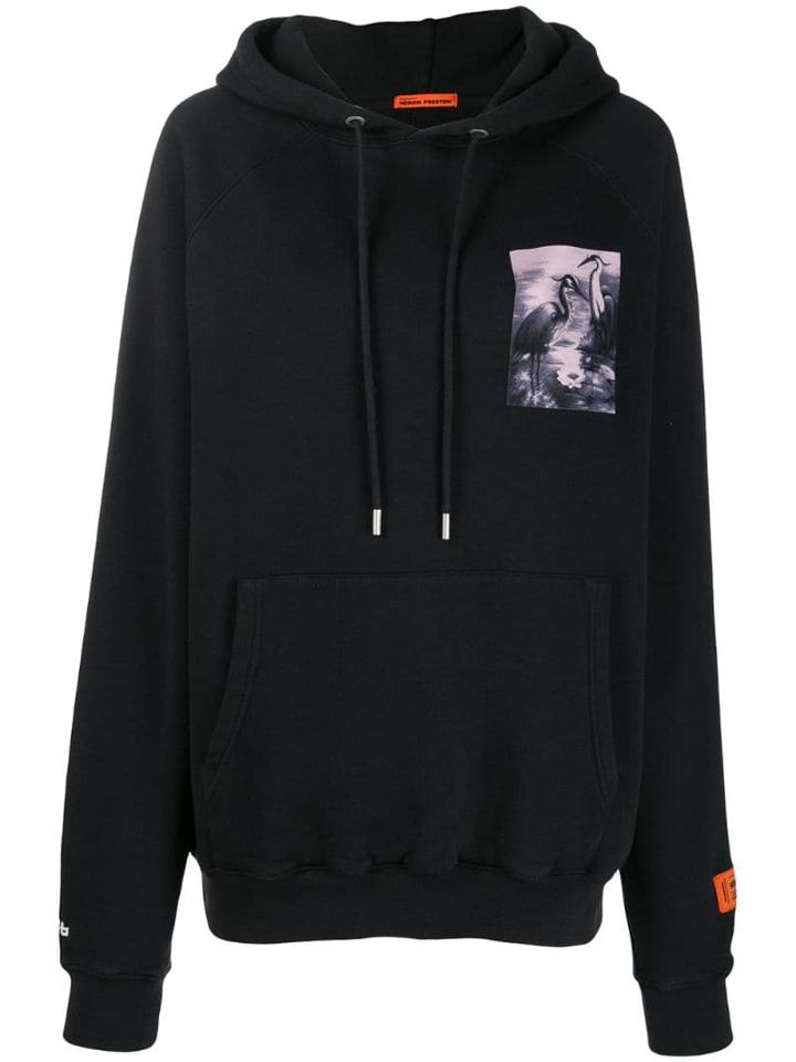 Heron Preston Chest Print Hoodie - Black
