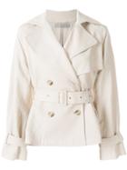 Vince Double Breasted Belted Jacket - Nude & Neutrals