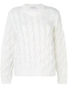 Cruciani Cable Knit Jumper - White