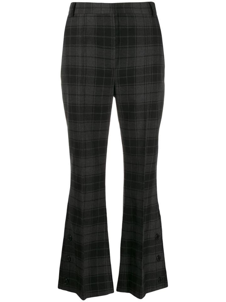 Rokh Flared Tartan Trousers - Grey
