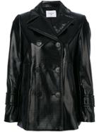 Dondup Double Breasted Leatherette Jacket - Black