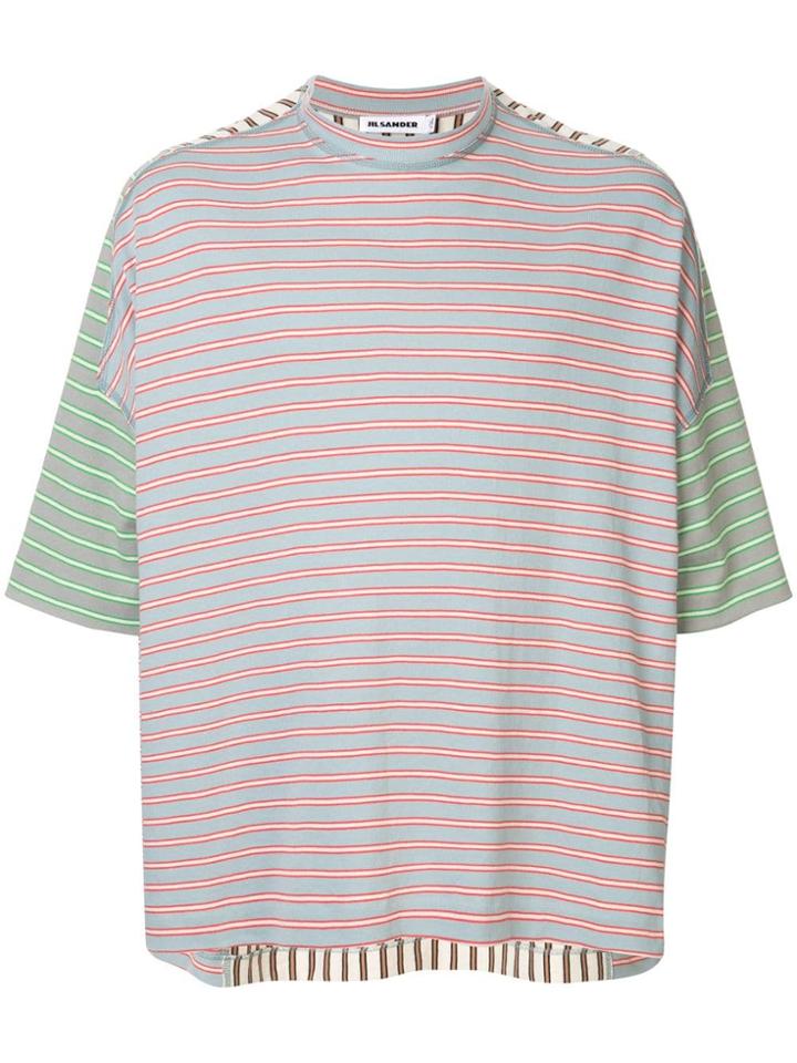 Jil Sander Contrasting Stripes T-shirt - Grey