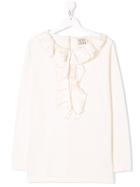 Douuod Kids Teen Ruffle Detailed T-shirt - Neutrals