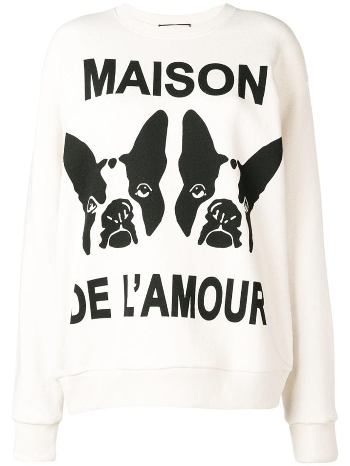 Gucci Maison De L'amour Sweatshirt With Bosco And Orso - Nude &