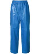 Christian Wijnants Cropped Cracked Effect Trousers - Blue