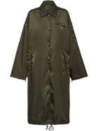 Prada Pointed Collar Buttoned Parka Coat - Green