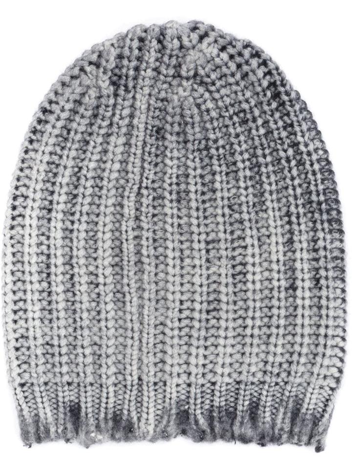 Avant Toi Cable Knit Beanie - Grey