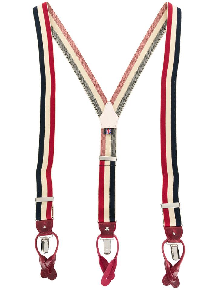 Albert Thurston Tricolour Braces - Red