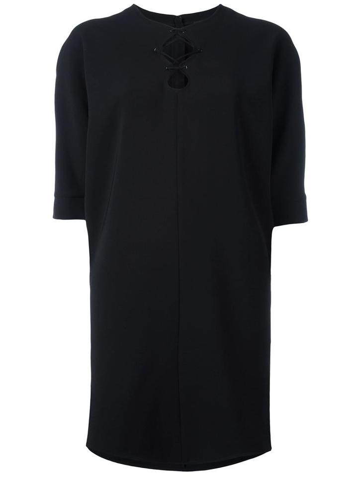 Alexander Wang Lace Up Front Dress, Women's, Size: 4, Black, Triacetate/polyester