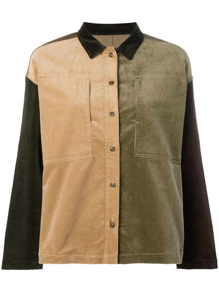 Ymc Colour Block Corduroy Jacket - Brown