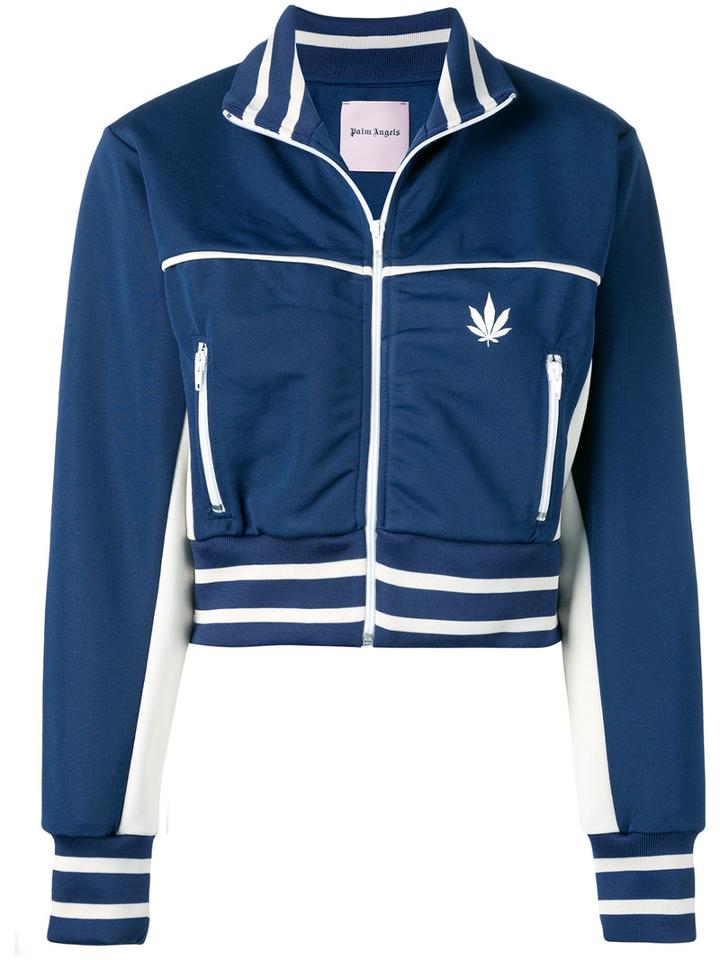 Palm Angels Cropped Track Jacket, Women's, Size: Xs, Blue, Polyester