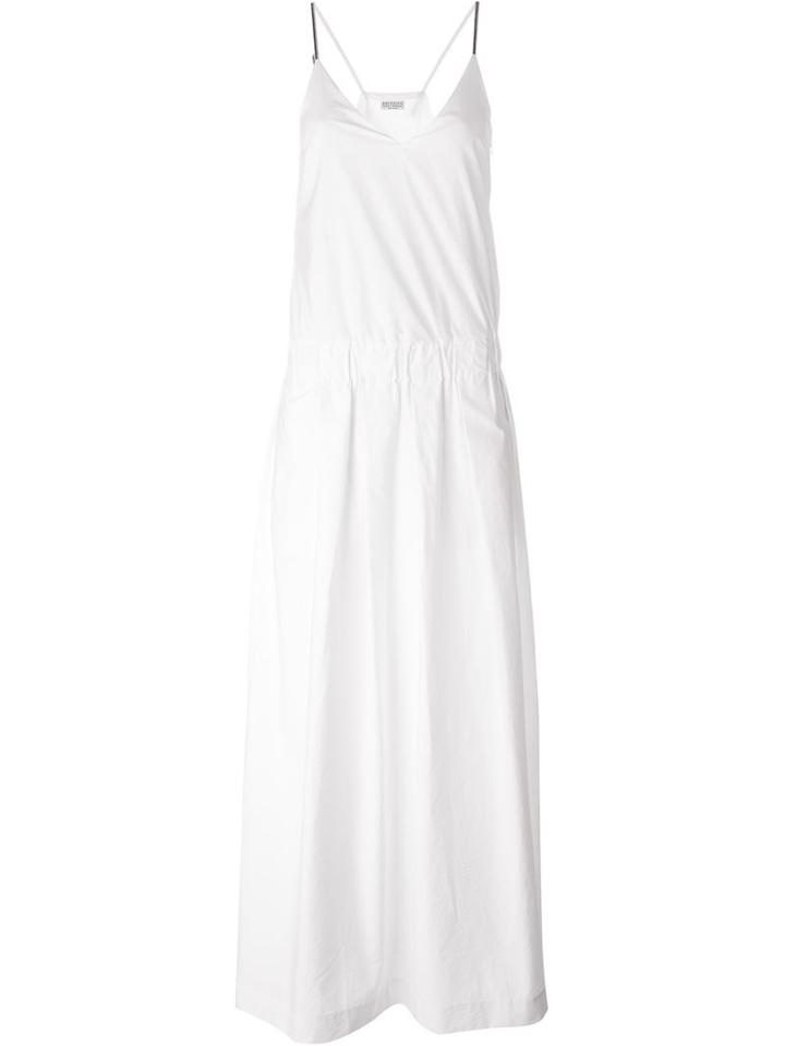 Brunello Cucinelli Elastic Waits Spaghetti Strap Maxi Dress
