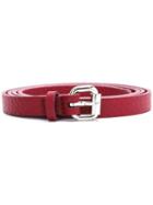 Orciani Textured Belt, Women's, Size: 90, Red, Calf Leather