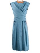 Mrz Wrap Front Dress - Blue