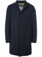 Canali Classic Raincoat, Men's, Size: 54, Blue, Polyamide/polyester/spandex/elastane/wool
