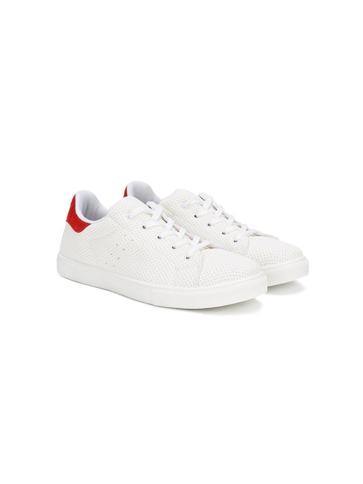 Paolo Pecora Kids Teen Perforated Lace-up Sneakers - White