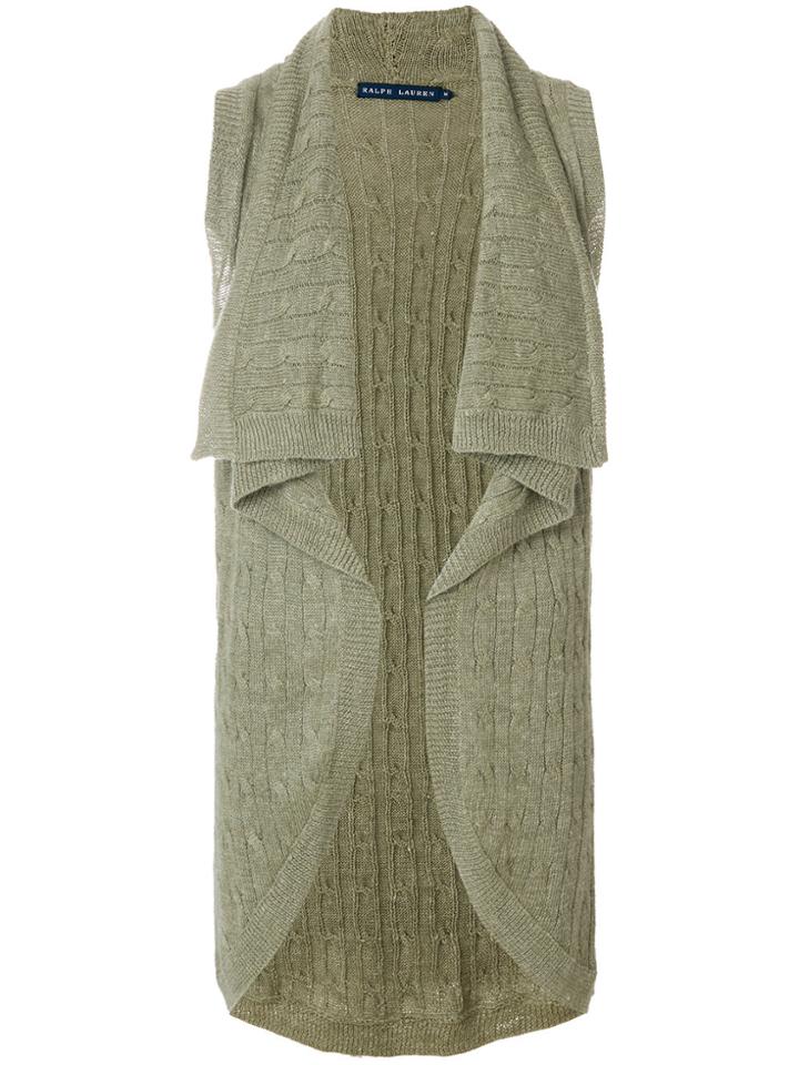 Ralph Lauren Knitted Sleeveless Cardigan - Green