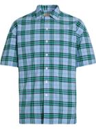 Burberry Short-sleeve Check Cotton Shirt - Blue