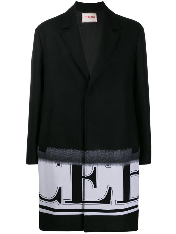 Iceberg Single Breasted Coat - Black