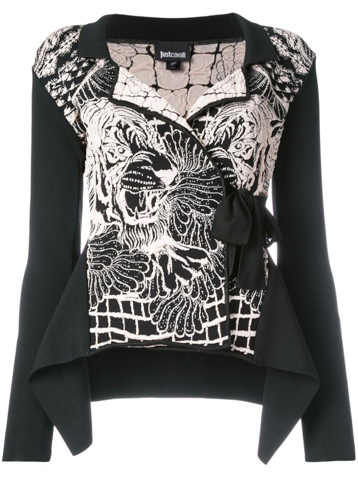 Just Cavalli Belted Knit Jacket - Black